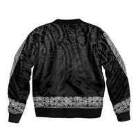 New Zealand Maori Kowhaiwhai Sleeve Zip Bomber Jacket Pango Maui and Mangopare