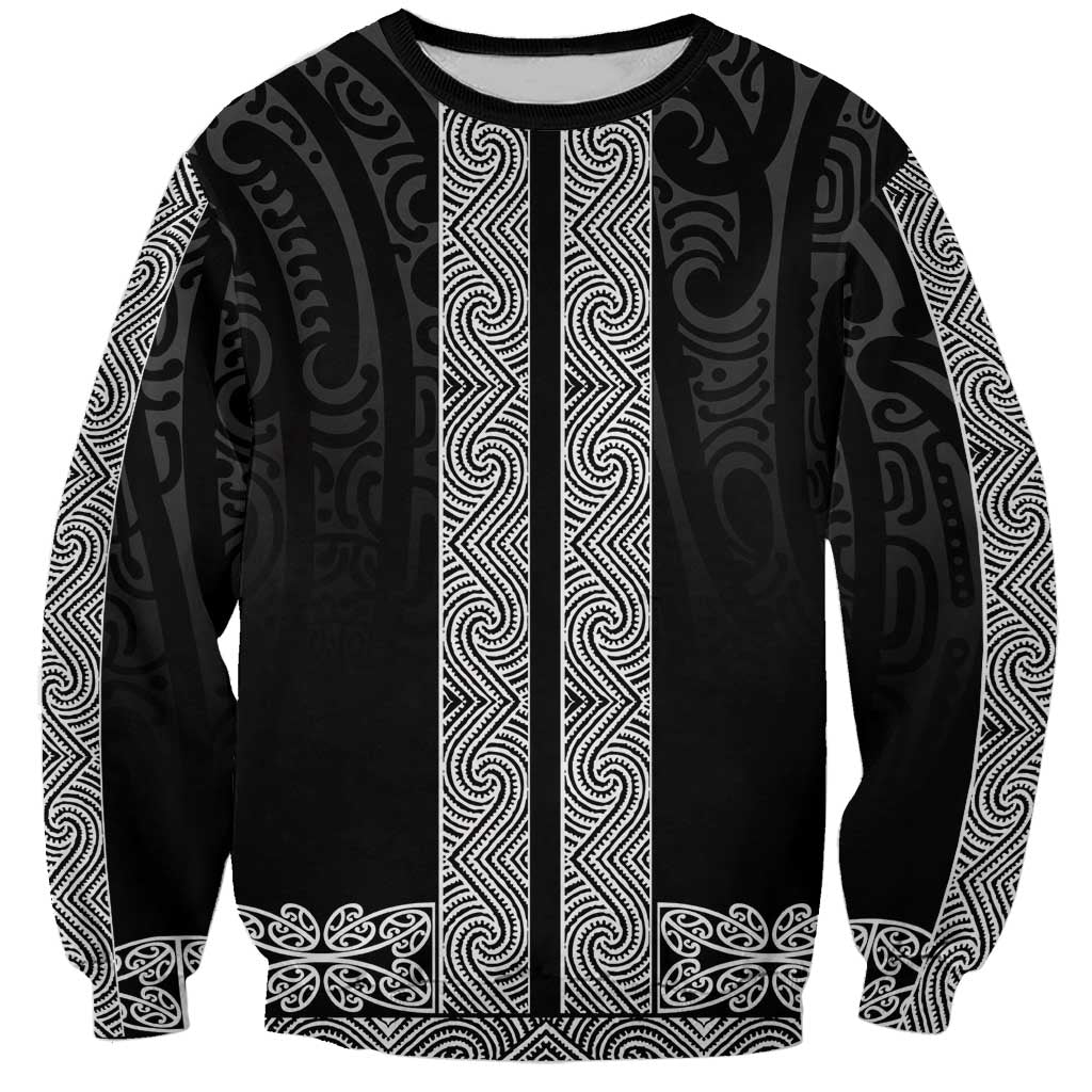 New Zealand Maori Kowhaiwhai Sweatshirt Pango Maui and Mangopare