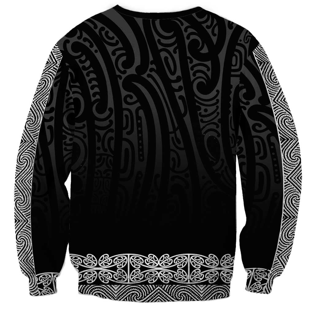 New Zealand Maori Kowhaiwhai Sweatshirt Pango Maui and Mangopare
