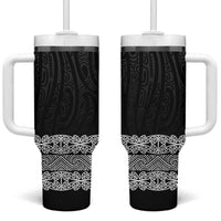 New Zealand Maori Kowhaiwhai Tumbler With Handle Pango Maui and Mangopare
