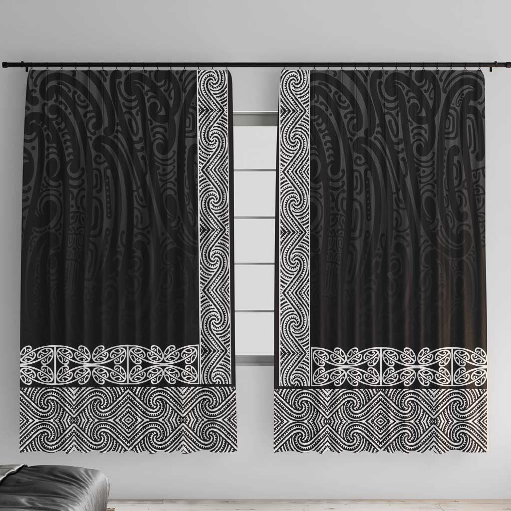 New Zealand Maori Kowhaiwhai Window Curtain Pango Maui and Mangopare