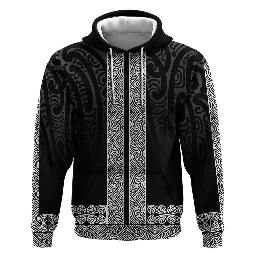 New Zealand Maori Kowhaiwhai Zip Hoodie Pango Maui and Mangopare