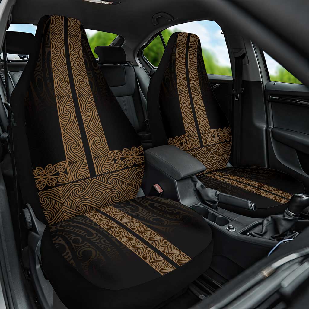 New Zealand Maori Kowhaiwhai Car Seat Cover Parauri Maui and Mangopare
