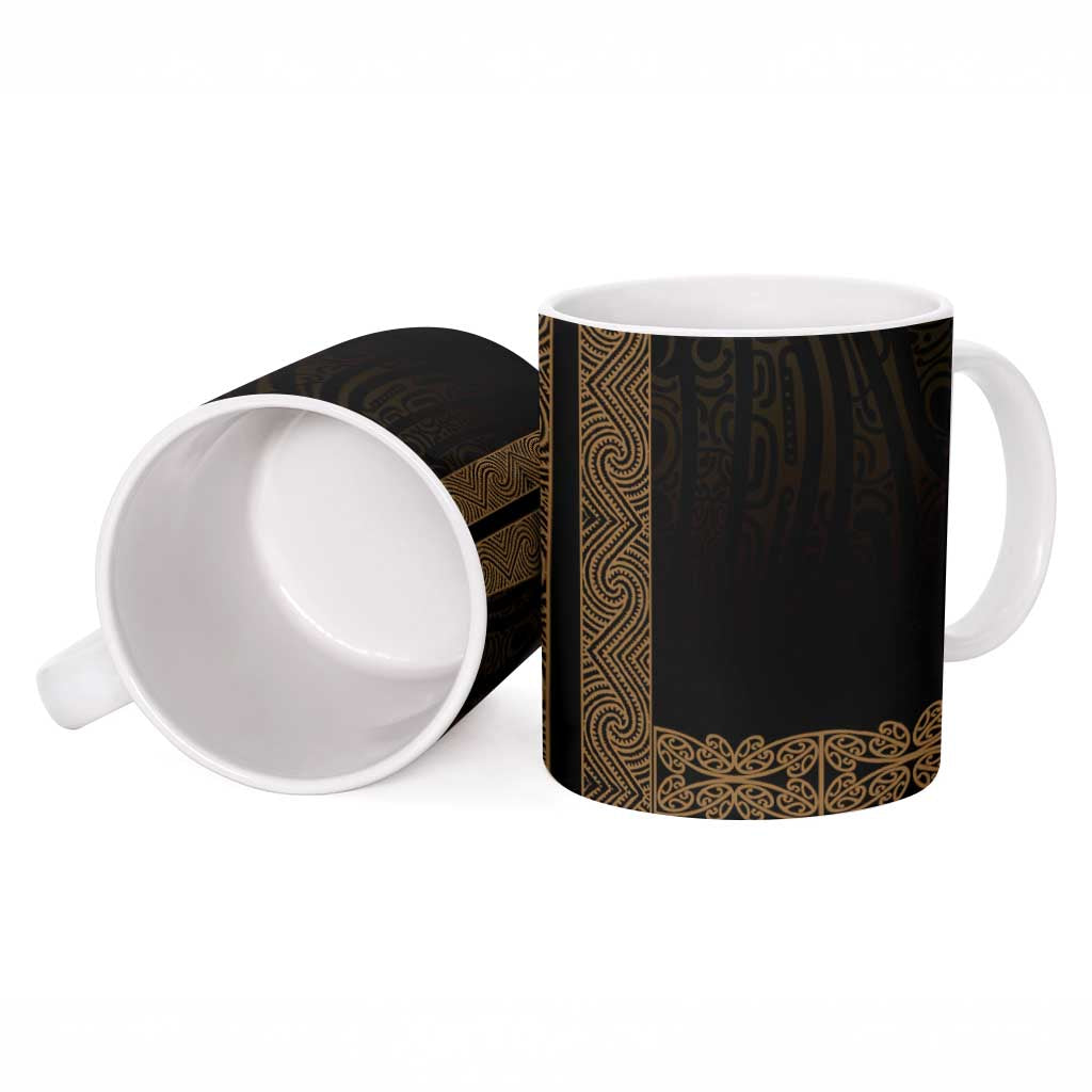 New Zealand Maori Kowhaiwhai Ceramic Mug Parauri Maui and Mangopare - Polynesian Pride