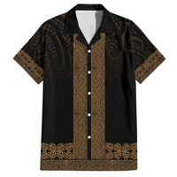 New Zealand Maori Kowhaiwhai Family Matching Off The Shoulder Long Sleeve Dress and Hawaiian Shirt Parauri Maui and Mangopare