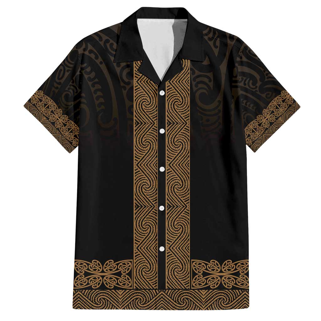 New Zealand Maori Kowhaiwhai Family Matching Off Shoulder Maxi Dress and Hawaiian Shirt Parauri Maui and Mangopare