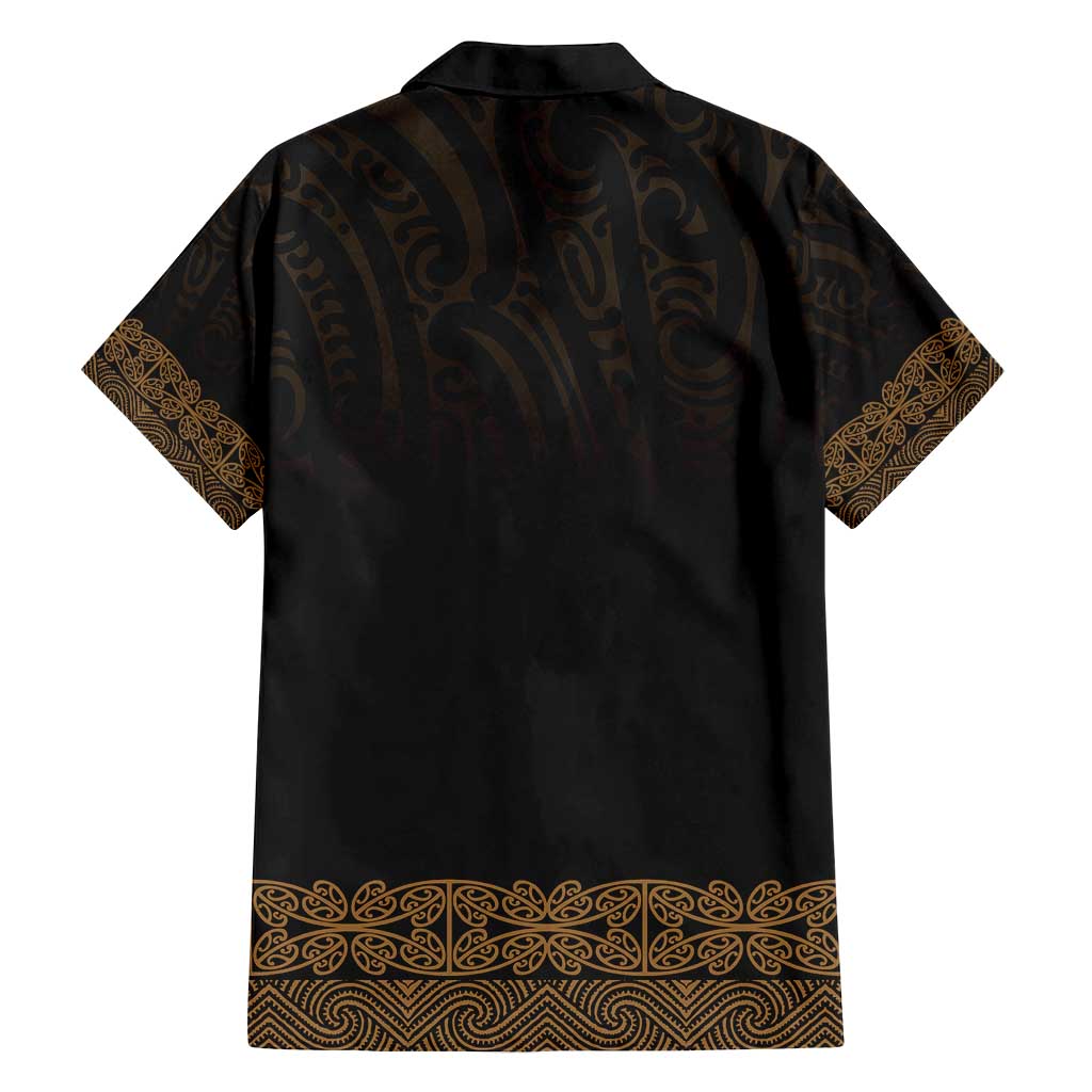 New Zealand Maori Kowhaiwhai Family Matching Off Shoulder Short Dress and Hawaiian Shirt Parauri Maui and Mangopare