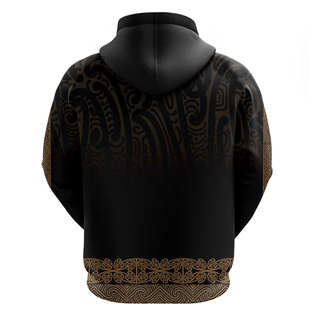 New Zealand Maori Kowhaiwhai Hoodie Parauri Maui and Mangopare