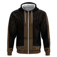 New Zealand Maori Kowhaiwhai Hoodie Parauri Maui and Mangopare