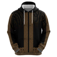 New Zealand Maori Kowhaiwhai Hoodie Parauri Maui and Mangopare