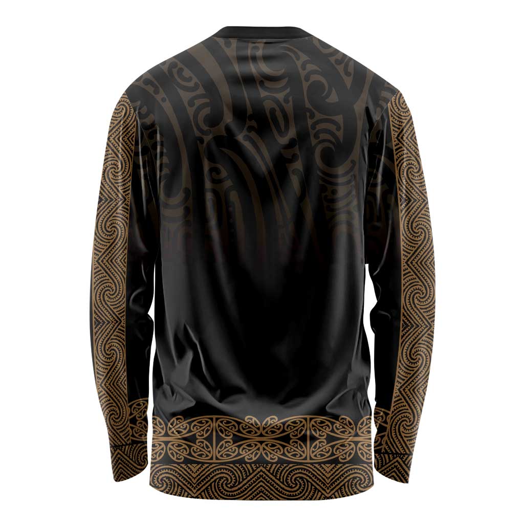 New Zealand Maori Kowhaiwhai Long Sleeve Shirt Parauri Maui and Mangopare