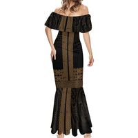 New Zealand Maori Kowhaiwhai Mermaid Dress Parauri Maui and Mangopare