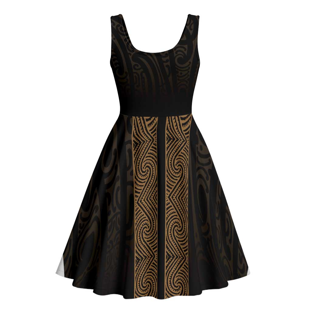 New Zealand Maori Kowhaiwhai Midi Dress Parauri Maui and Mangopare - Polynesian Pride