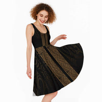 New Zealand Maori Kowhaiwhai Midi Dress Parauri Maui and Mangopare - Polynesian Pride