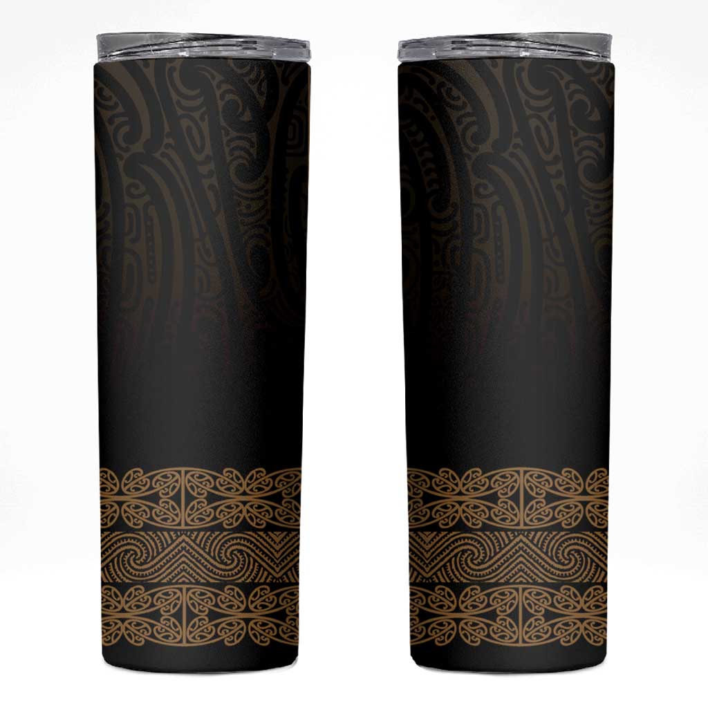 New Zealand Maori Kowhaiwhai Skinny Tumbler Parauri Maui and Mangopare