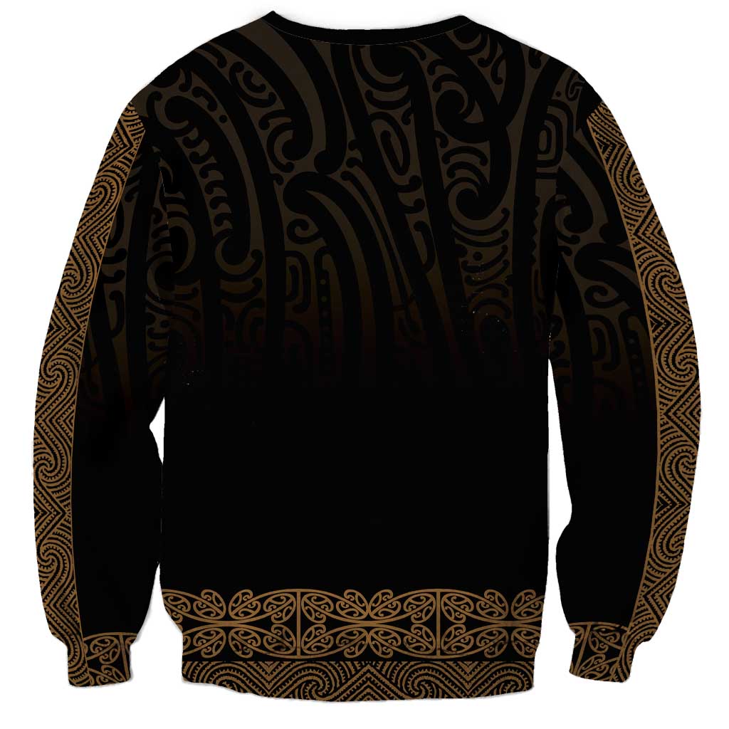 New Zealand Maori Kowhaiwhai Sweatshirt Parauri Maui and Mangopare