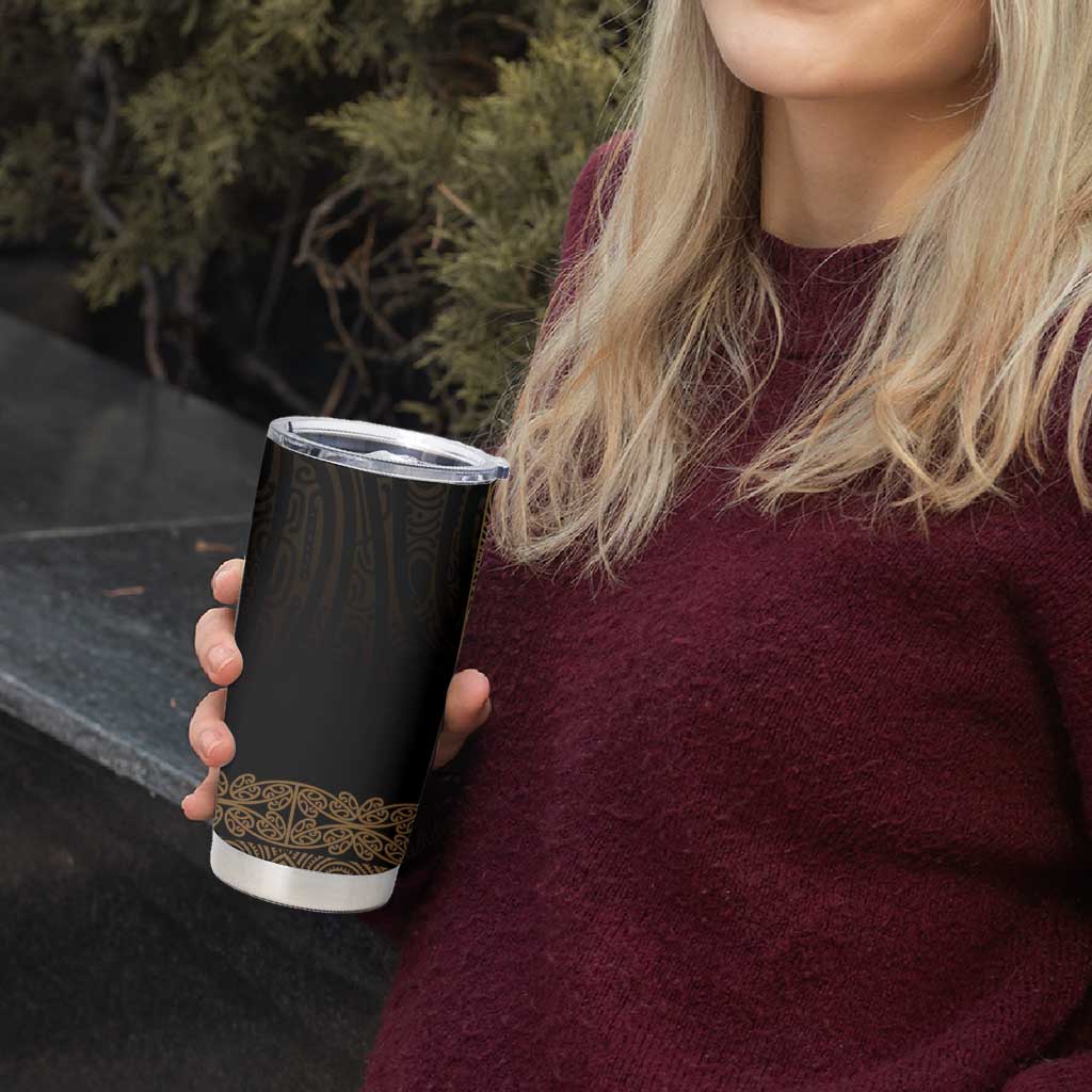 New Zealand Maori Kowhaiwhai Tumbler Cup Parauri Maui and Mangopare