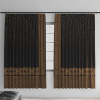 New Zealand Maori Kowhaiwhai Window Curtain Parauri Maui and Mangopare