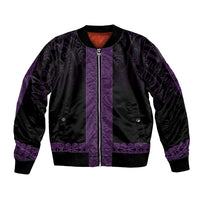New Zealand Maori Kowhaiwhai Bomber Jacket Waiporoporo Maui and Mangopare
