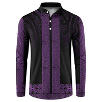 New Zealand Maori Kowhaiwhai Button Sweatshirt Waiporoporo Maui and Mangopare