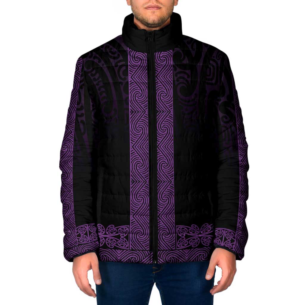 New Zealand Maori Kowhaiwhai Padded Jacket Waiporoporo Maui and Mangopare - Polynesian Pride
