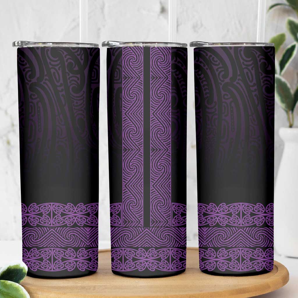 New Zealand Maori Kowhaiwhai Skinny Tumbler Waiporoporo Maui and Mangopare