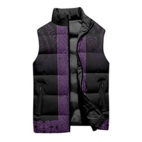 New Zealand Maori Kowhaiwhai Sleeveless Puffer Jacket Waiporoporo Maui and Mangopare - Polynesian Pride