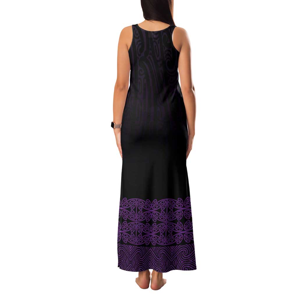 New Zealand Maori Kowhaiwhai Tank Maxi Dress Waiporoporo Maui and Mangopare