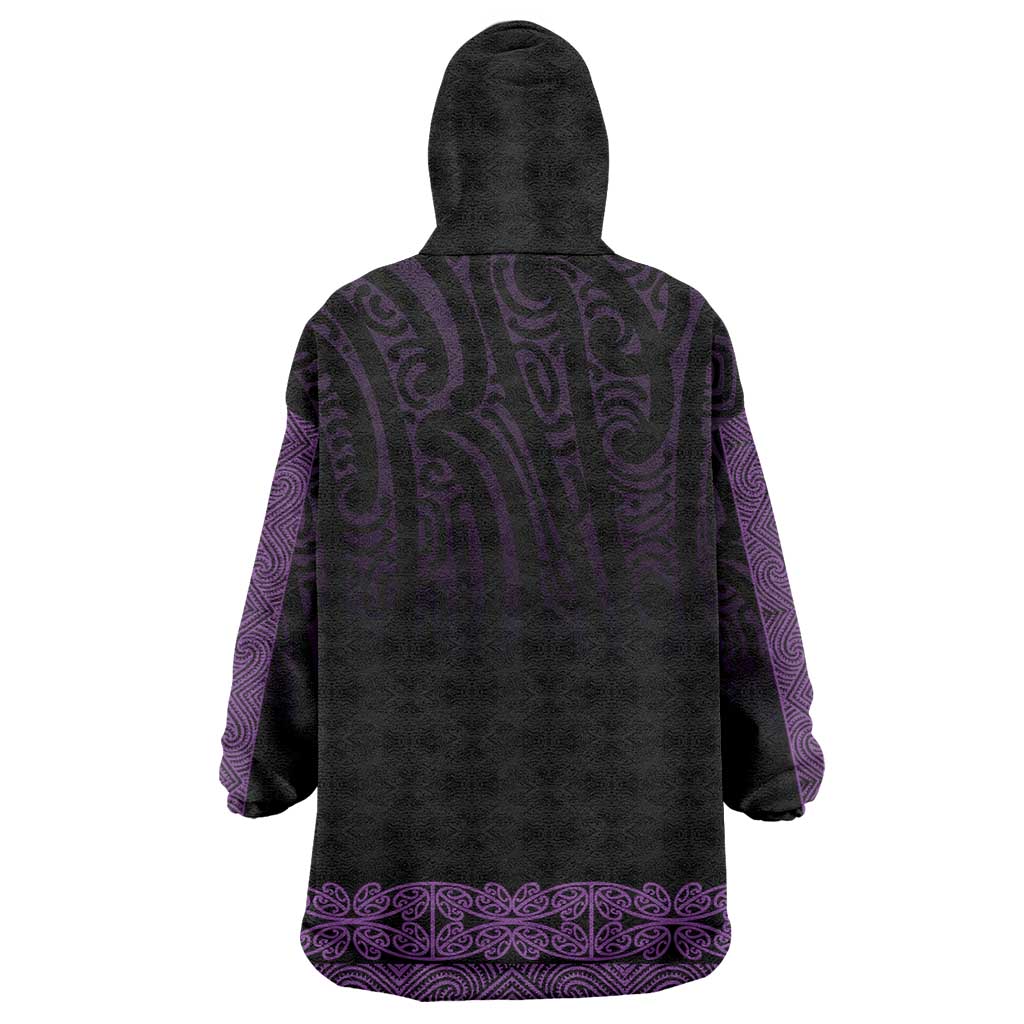 New Zealand Maori Kowhaiwhai Wearable Blanket Hoodie Waiporoporo Maui and Mangopare