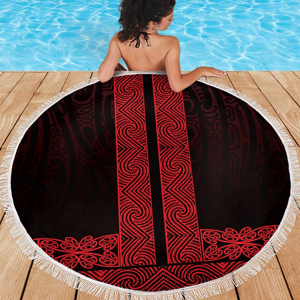 New Zealand Maori Kowhaiwhai Beach Blanket Whero Maui and Mangopare