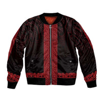 New Zealand Maori Kowhaiwhai Bomber Jacket Whero Maui and Mangopare