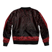 New Zealand Maori Kowhaiwhai Bomber Jacket Whero Maui and Mangopare