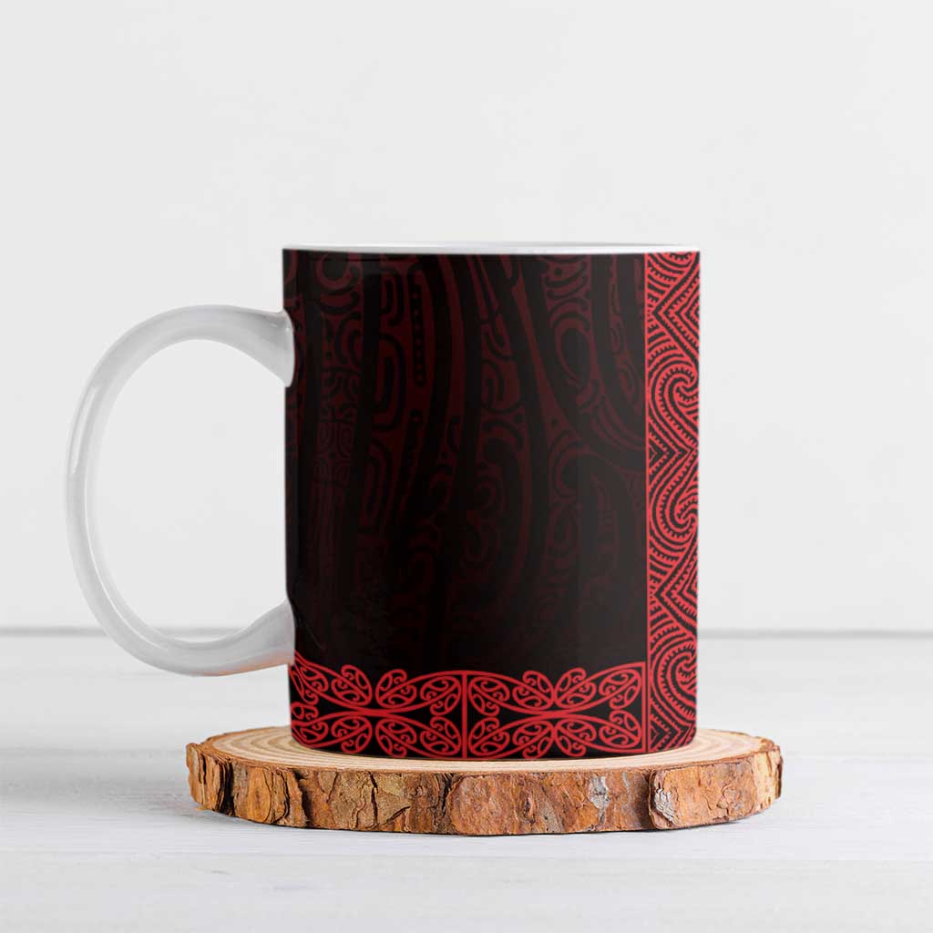New Zealand Maori Kowhaiwhai Ceramic Mug Whero Maui and Mangopare - Polynesian Pride