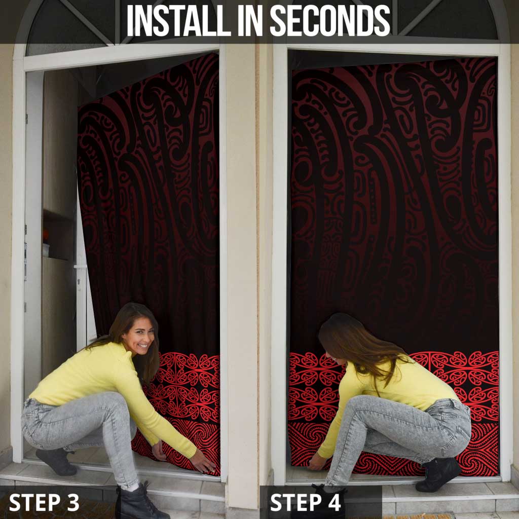 New Zealand Maori Kowhaiwhai Door Cover Whero Maui and Mangopare - Polynesian Pride