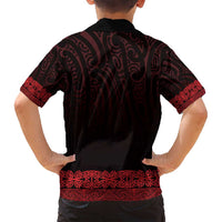 New Zealand Maori Kowhaiwhai Family Matching Long Sleeve Bodycon Dress and Hawaiian Shirt Whero Maui and Mangopare