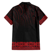 New Zealand Maori Kowhaiwhai Family Matching Long Sleeve Bodycon Dress and Hawaiian Shirt Whero Maui and Mangopare