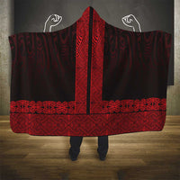 New Zealand Maori Kowhaiwhai Hooded Blanket Whero Maui and Mangopare LT9 - Polynesian Pride
