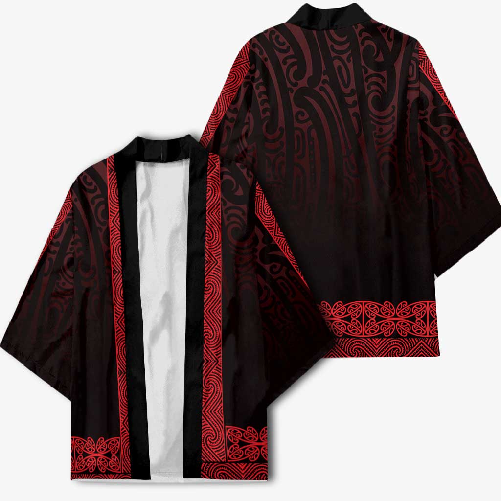 New Zealand Maori Kowhaiwhai Kimono Whero Maui and Mangopare - Polynesian Pride