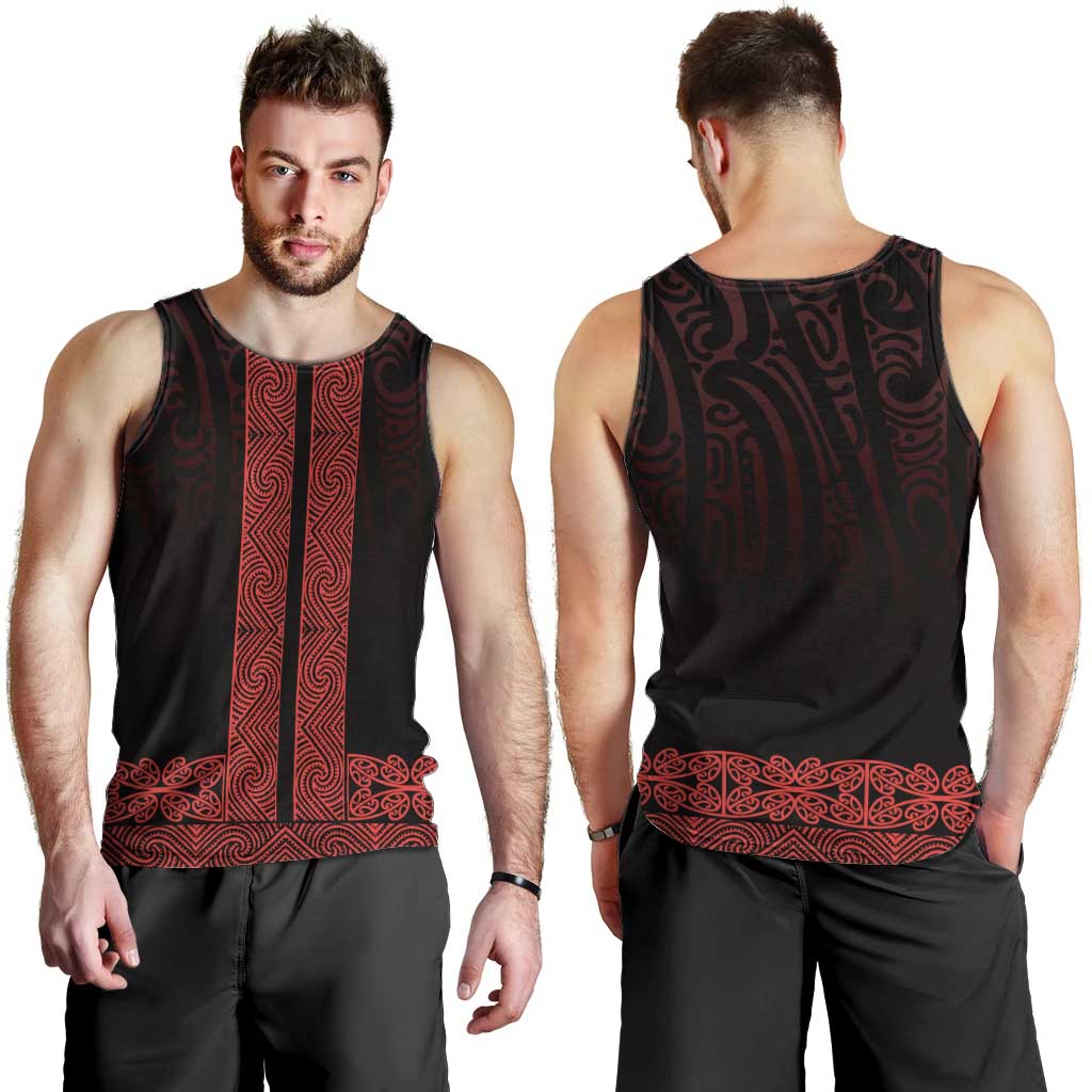 New Zealand Maori Kowhaiwhai Men Tank Top Whero Maui and Mangopare