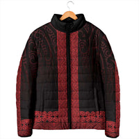 New Zealand Maori Kowhaiwhai Padded Jacket Whero Maui and Mangopare - Polynesian Pride