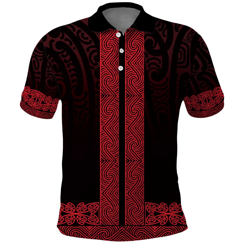 New Zealand Maori Kowhaiwhai Polo Shirt Whero Maui and Mangopare