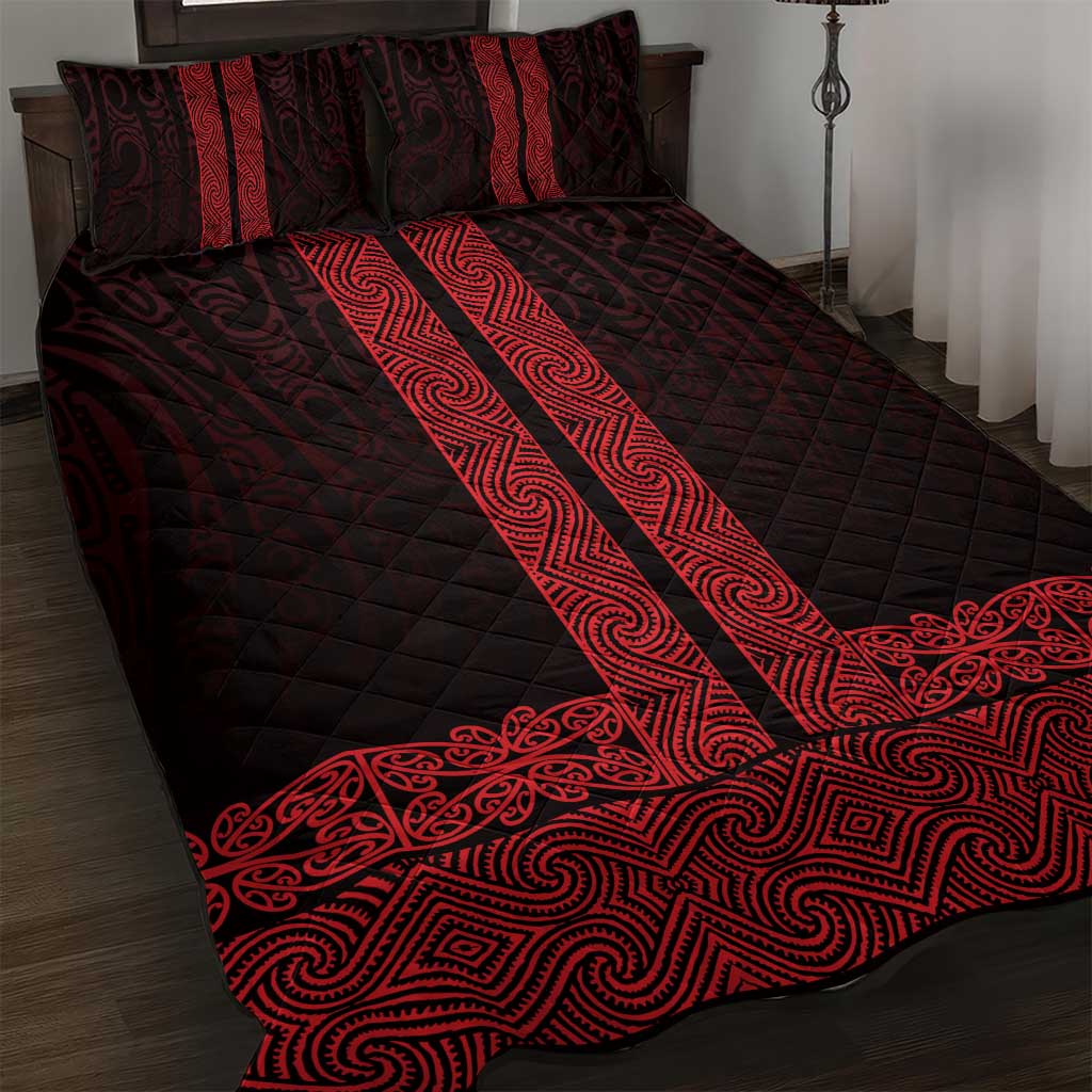 New Zealand Maori Kowhaiwhai Quilt Bed Set Whero Maui and Mangopare