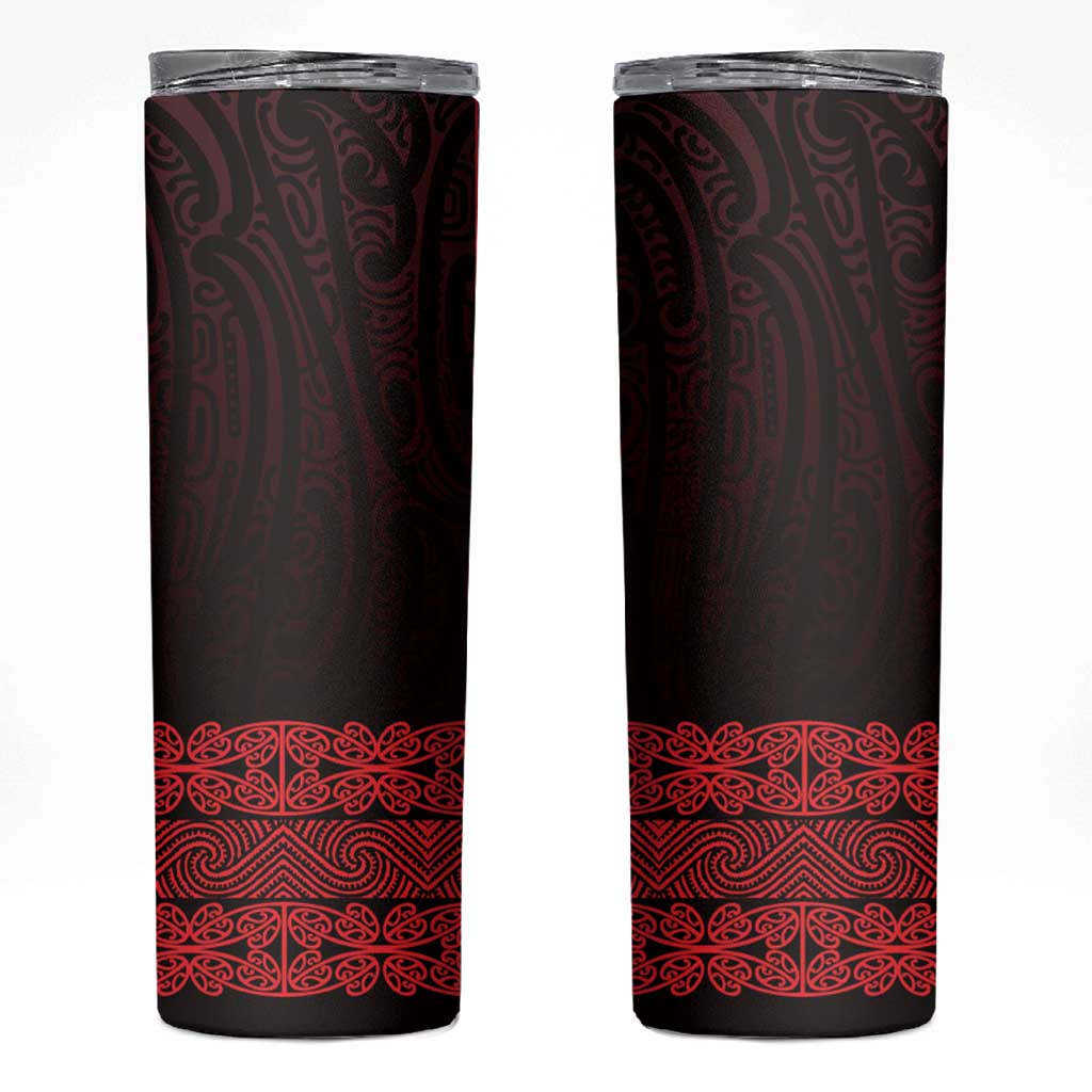 New Zealand Maori Kowhaiwhai Skinny Tumbler Whero Maui and Mangopare