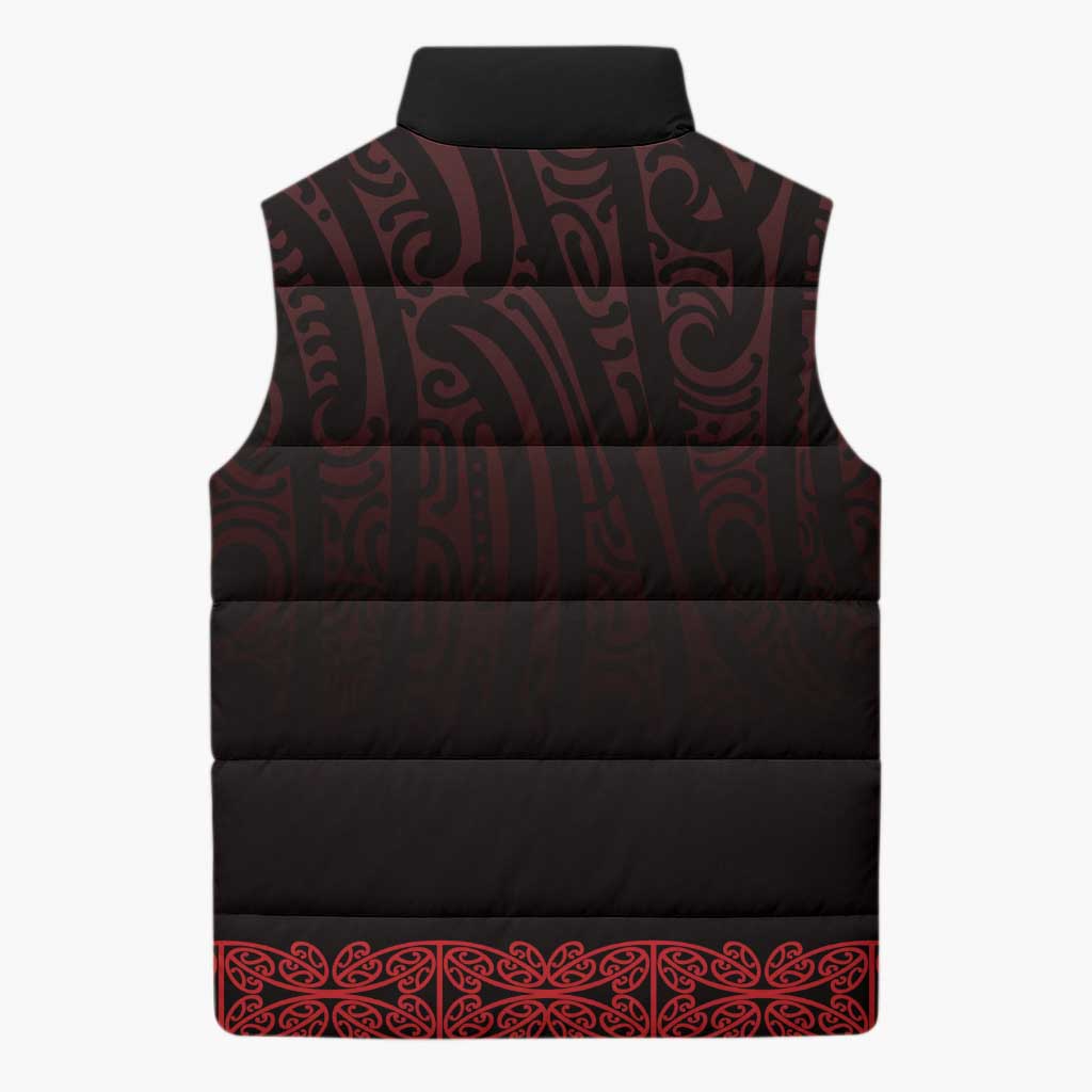 New Zealand Maori Kowhaiwhai Sleeveless Puffer Jacket Whero Maui and Mangopare - Polynesian Pride