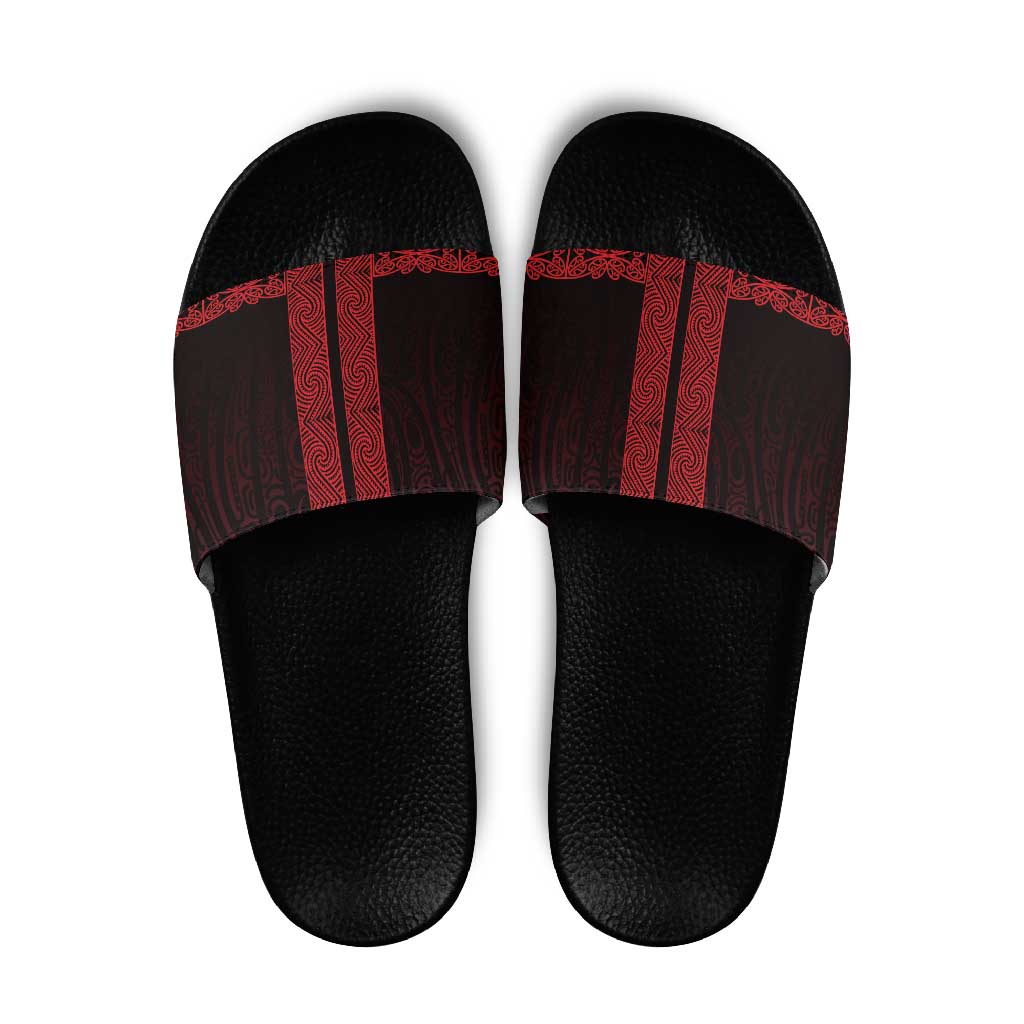 New Zealand Maori Kowhaiwhai Slide Sandals Whero Maui and Mangopare - Polynesian Pride
