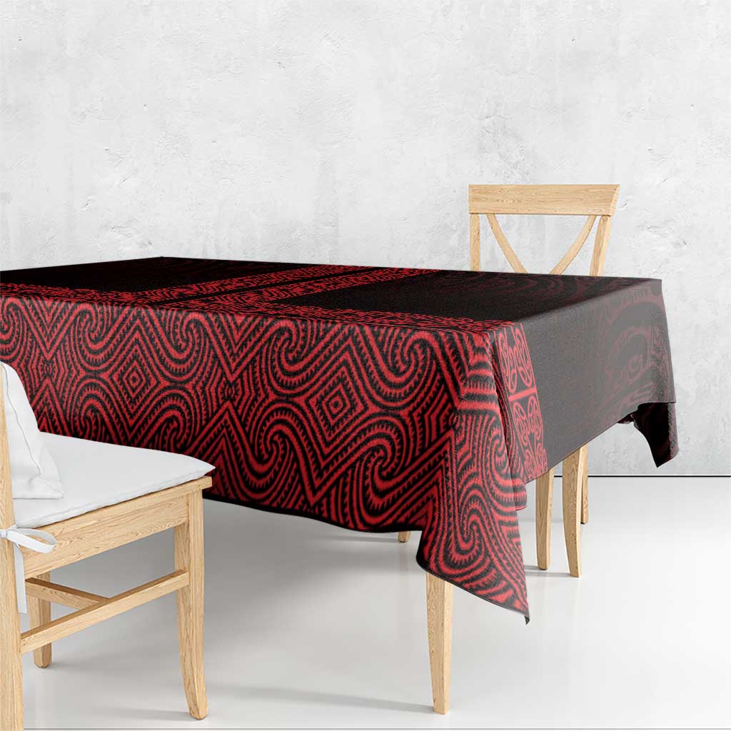 New Zealand Maori Kowhaiwhai Tablecloth Whero Maui and Mangopare