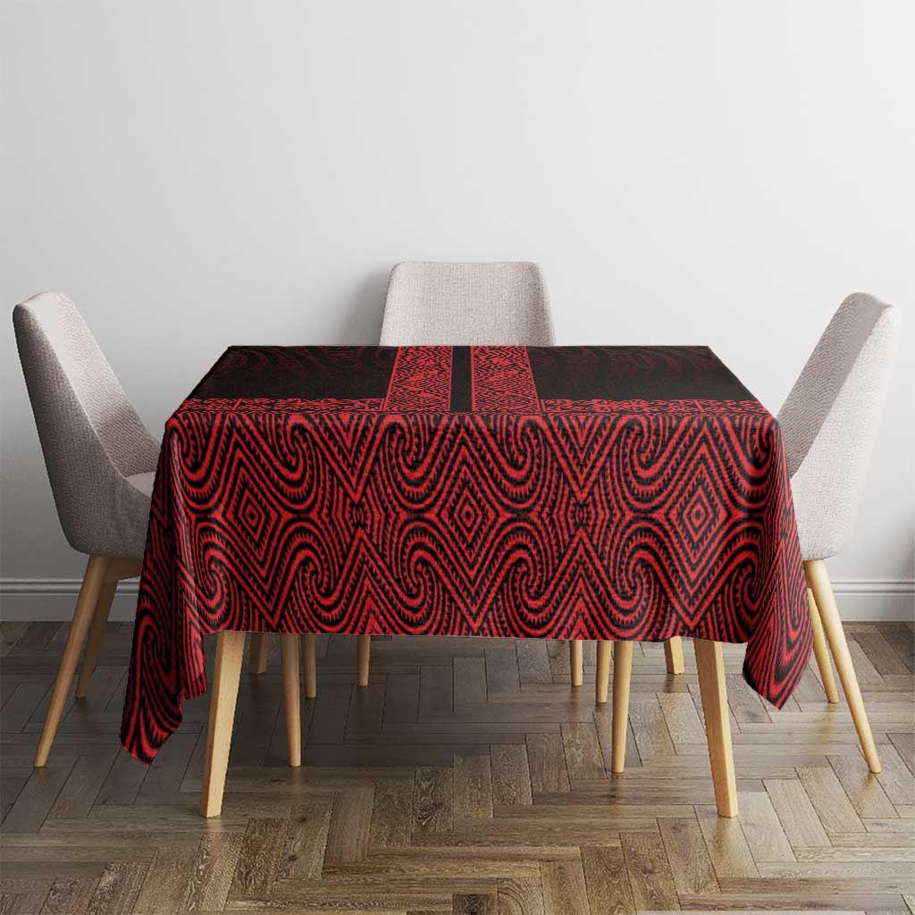 New Zealand Maori Kowhaiwhai Tablecloth Whero Maui and Mangopare