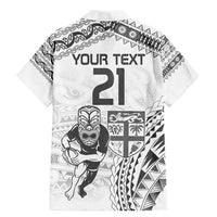 Custom Fiji Black Fern Family Matching Mermaid Dress and Hawaiian Shirt Maori Warroir with Fijian Masi Pattern