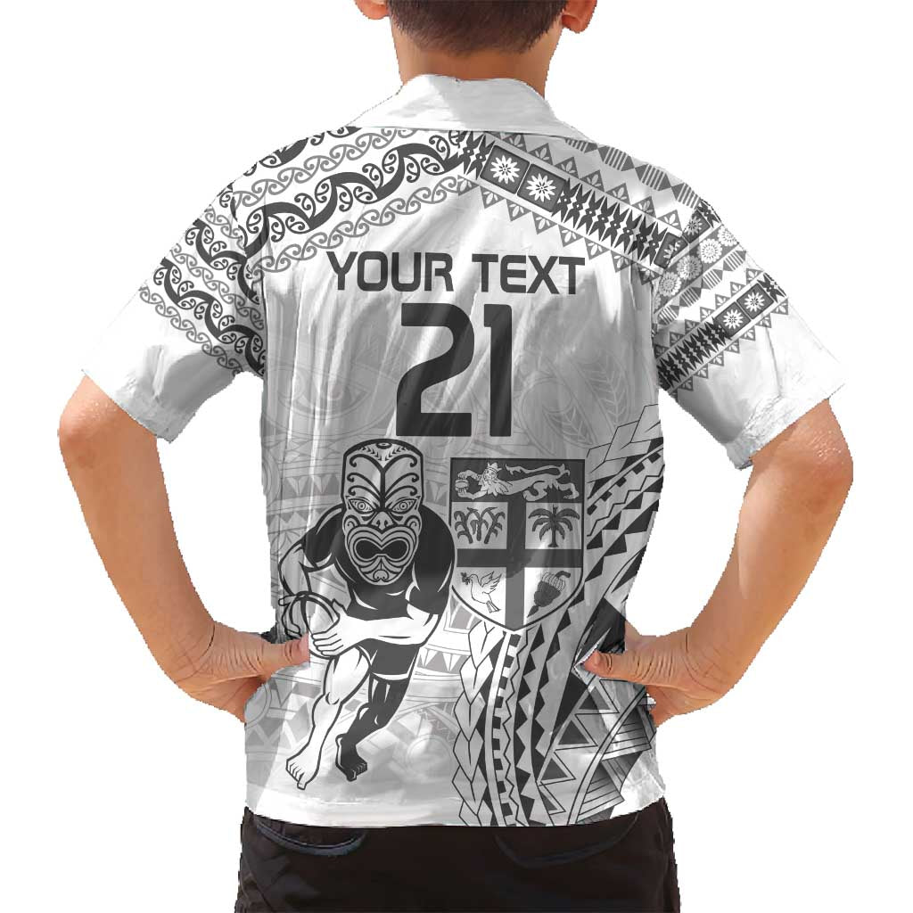 Custom Fiji Black Fern Family Matching Summer Maxi Dress and Hawaiian Shirt Maori Warroir with Fijian Masi Pattern