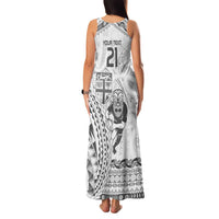 Custom Fiji Black Fern Family Matching Tank Maxi Dress and Hawaiian Shirt Maori Warroir with Fijian Masi Pattern